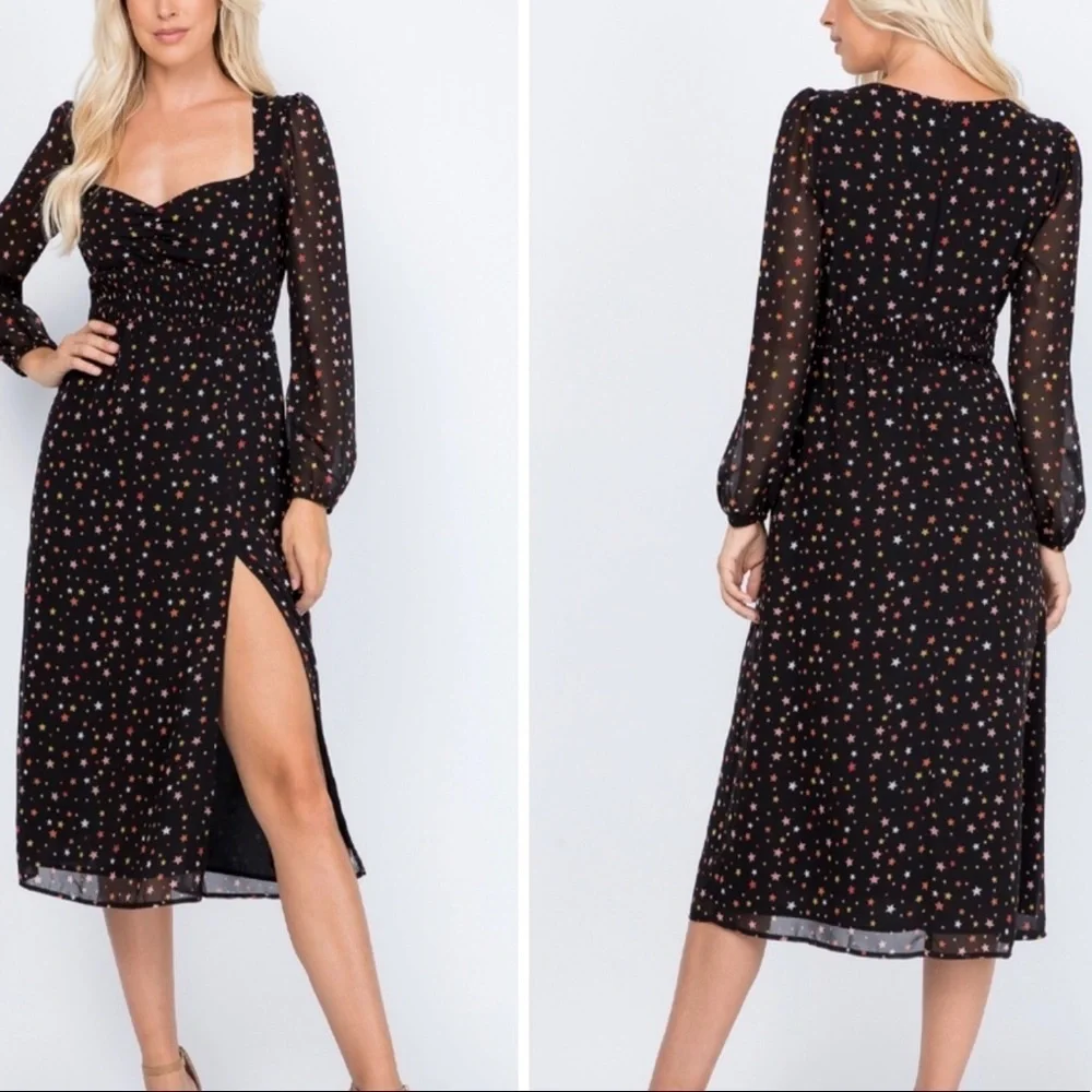 Le Lis Starry Nights black midi dress from Stitchfix size S NWT - Picture 10 of 10